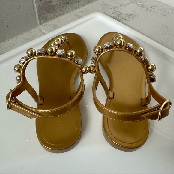 Stuart Weitzman Goldie Crystal Jelly Sandal Size 4 - Picture 9 of 12